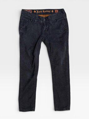 Rock Revival Jeans Womens 27 Black Paisley Jacquard Sequin Pocket Skinny Denim